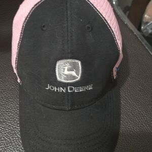 John Deere Black and Pink Cap